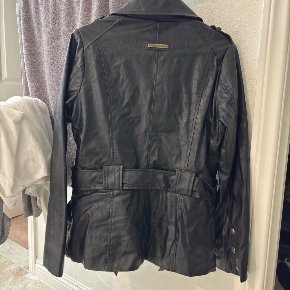 Brand new Paper Denim faux leather  Women's Black Leather Jacket - Picture 3 of 4